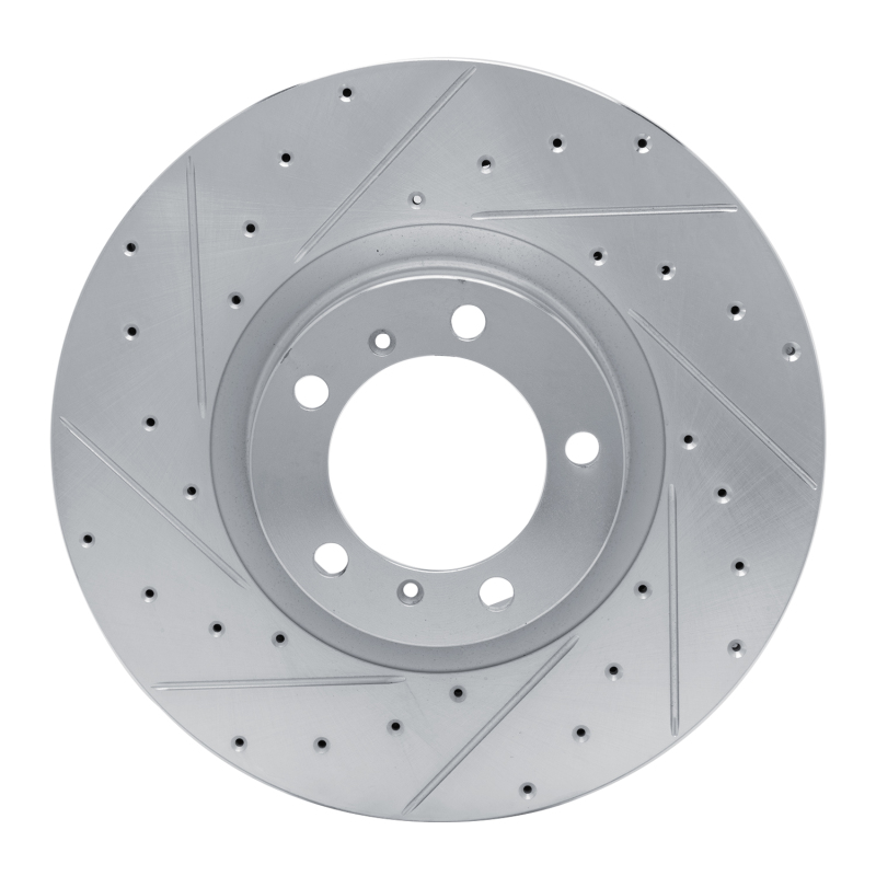 Audi RS e-Tron GT Brake Rotor (1) - Left Front - R1 Concepts - Drilled & Slotted - Silver - `10-`24